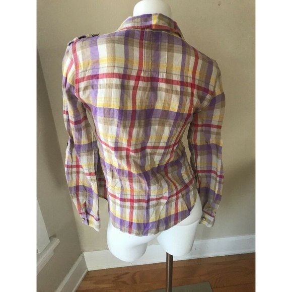 Postmark Anthropologie Fairweather Plaid Top - Picture 8 of 10